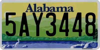 AL license plate 5AY3448