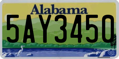 AL license plate 5AY3450