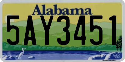 AL license plate 5AY3451