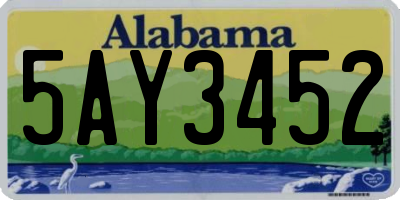AL license plate 5AY3452