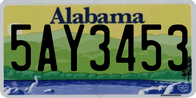 AL license plate 5AY3453