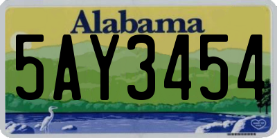 AL license plate 5AY3454