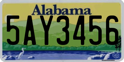 AL license plate 5AY3456