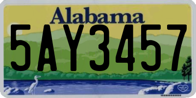 AL license plate 5AY3457