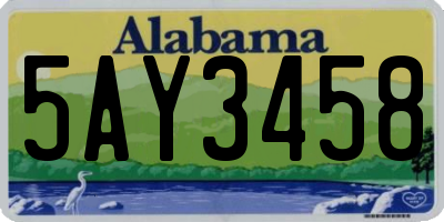 AL license plate 5AY3458