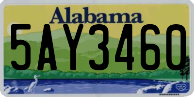 AL license plate 5AY3460