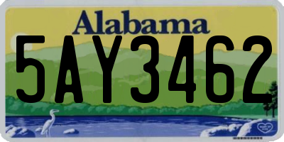 AL license plate 5AY3462