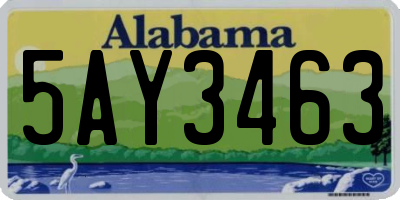 AL license plate 5AY3463