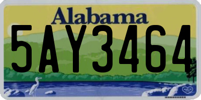 AL license plate 5AY3464