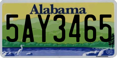 AL license plate 5AY3465