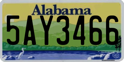 AL license plate 5AY3466