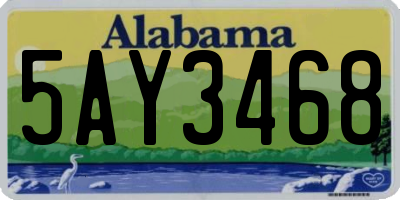 AL license plate 5AY3468
