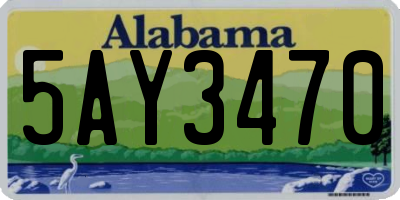 AL license plate 5AY3470