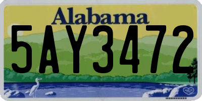 AL license plate 5AY3472