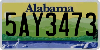 AL license plate 5AY3473
