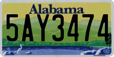 AL license plate 5AY3474