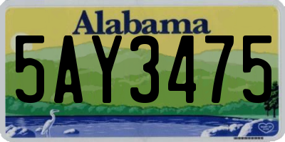 AL license plate 5AY3475