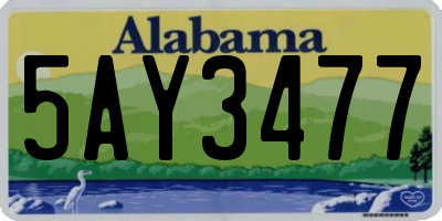 AL license plate 5AY3477