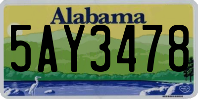 AL license plate 5AY3478