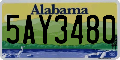 AL license plate 5AY3480