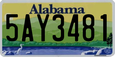 AL license plate 5AY3481