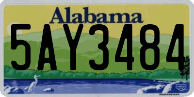 AL license plate 5AY3484