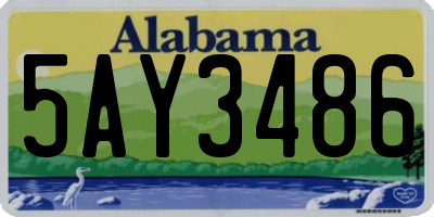 AL license plate 5AY3486