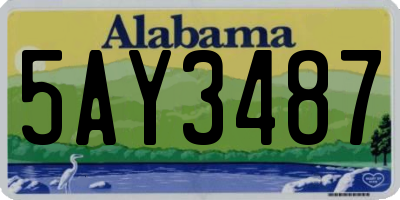 AL license plate 5AY3487