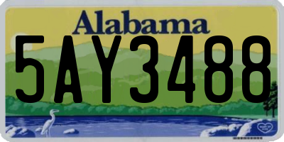 AL license plate 5AY3488