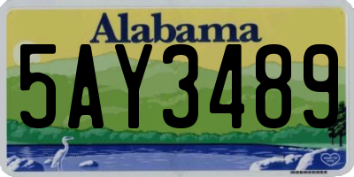 AL license plate 5AY3489