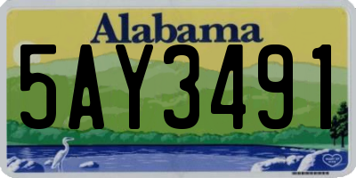 AL license plate 5AY3491