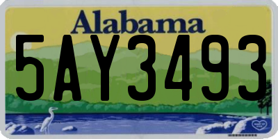 AL license plate 5AY3493