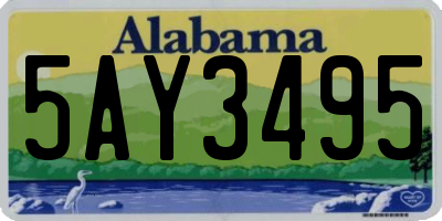 AL license plate 5AY3495