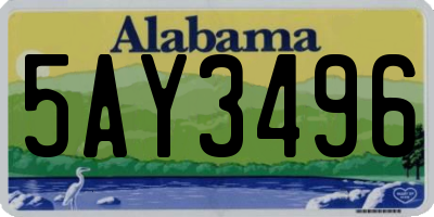 AL license plate 5AY3496