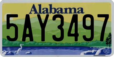AL license plate 5AY3497