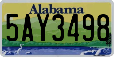 AL license plate 5AY3498