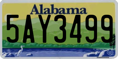 AL license plate 5AY3499