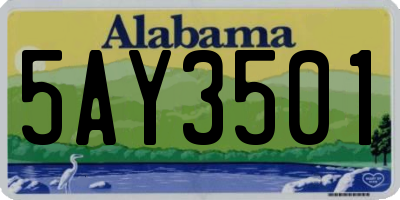 AL license plate 5AY3501