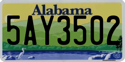 AL license plate 5AY3502