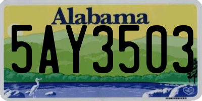 AL license plate 5AY3503