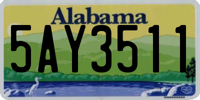AL license plate 5AY3511