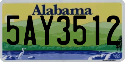 AL license plate 5AY3512