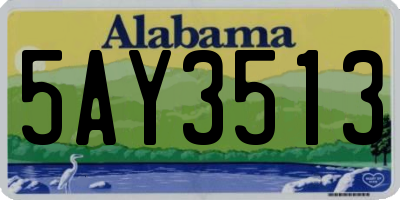 AL license plate 5AY3513