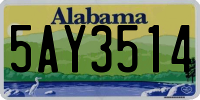 AL license plate 5AY3514