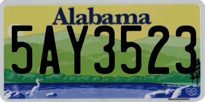 AL license plate 5AY3523