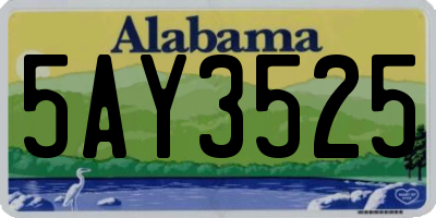 AL license plate 5AY3525