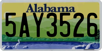 AL license plate 5AY3526