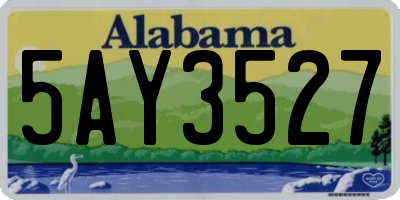AL license plate 5AY3527