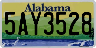 AL license plate 5AY3528