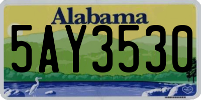 AL license plate 5AY3530